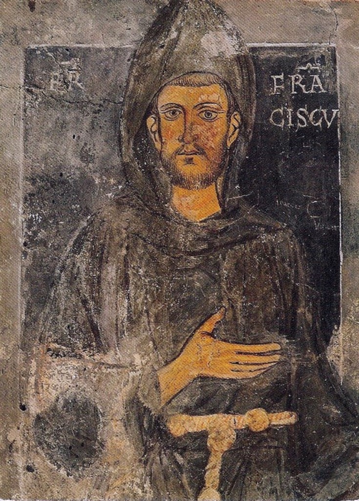 Il più antico ritratto conosciuto di San Francesco, affresco del 1228-1229 nel Sacro Speco di Subiaco